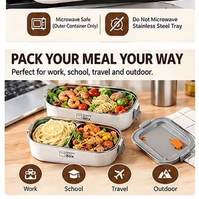Double Layer 304 Stainless Ste - Bento Box recension och pris
