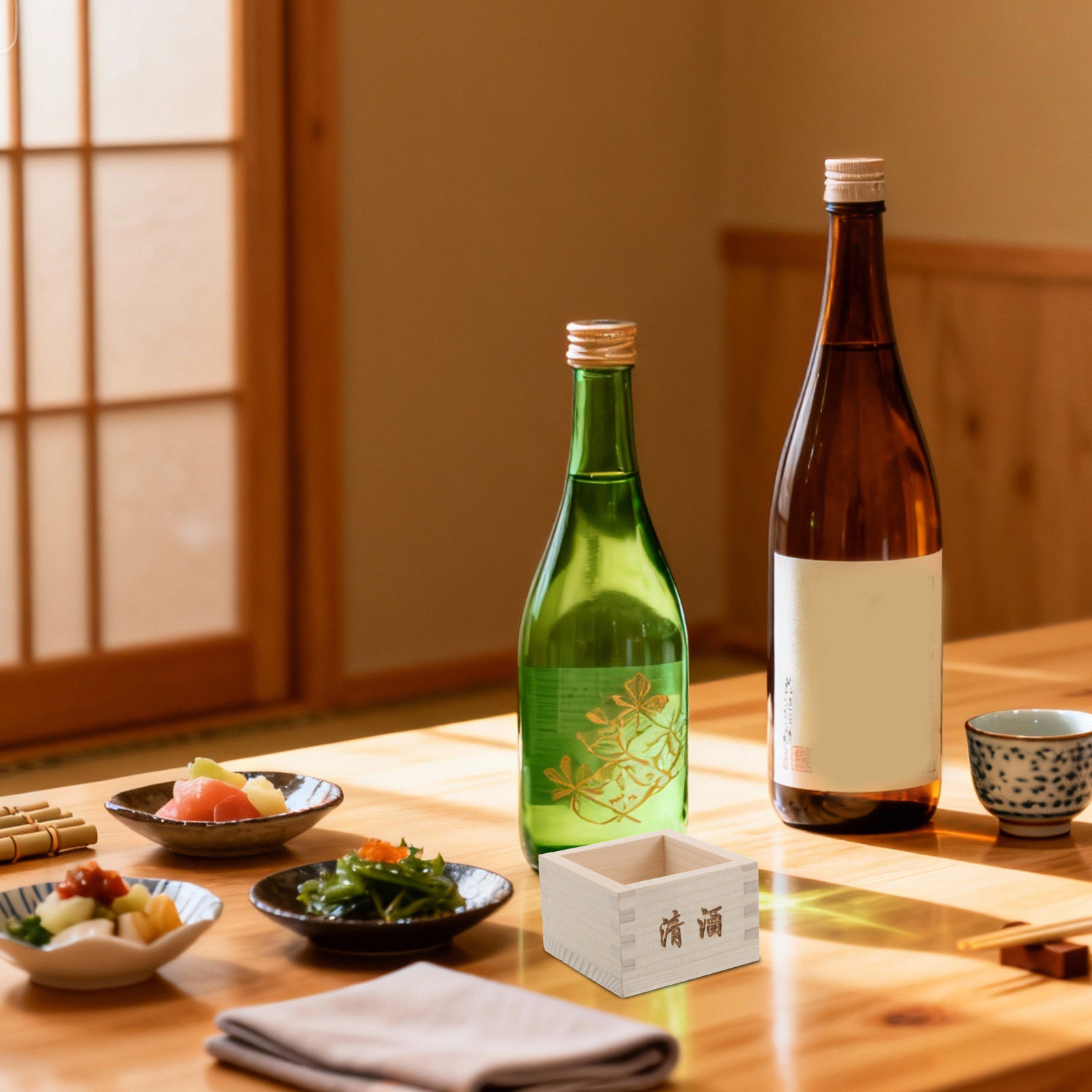2Pcs Wooden Sake Masu Box Trad - Japanese Restaurant Lifestyle recension och pris